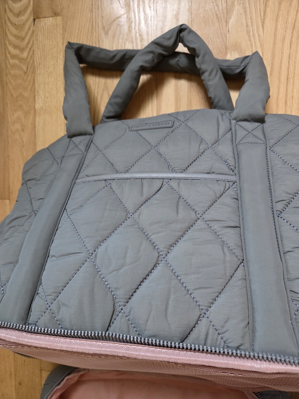 Poppy & Peonies Grey Quilted Voyager Bag